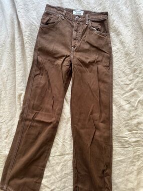 Reformation Chocolate Brown Straight-Leg Jeans
